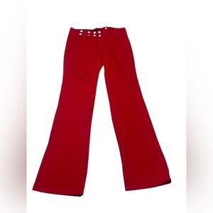 C’est Toi Vintage Y2K Low Rise Wide Waistband Boot Cut Red Jeans Size 5-6 USA